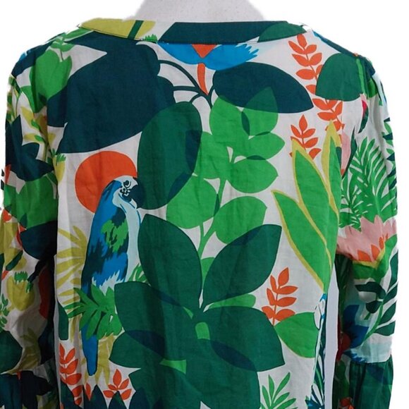 Boden Jodie Tropical/Parrot Print Tunic Top/Dress/Swim Coverup - Picture 7 of 10